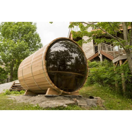 Sauna Barrel Panorama 2400 - en extérieur