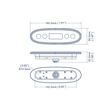 Panneau de commande PB557 JOYONWAY - plan dessin du produit