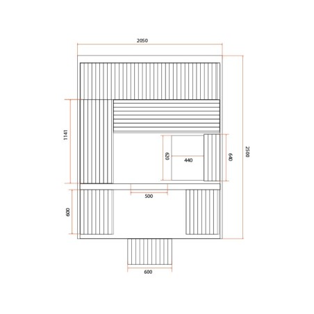 Sauna Gaïa - Luna - plan du sauna